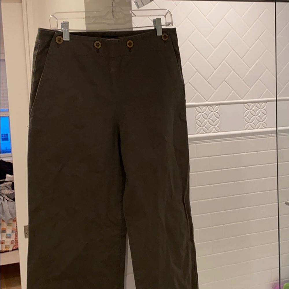 Unique olive green sailor pants